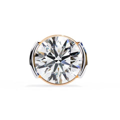 Round stud half bezel earrings