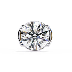 Round stud half bezel earrings