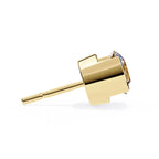 Round stud half bezel earrings