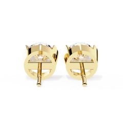 Round stud half bezel earrings