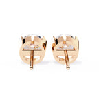 Round stud half bezel earrings