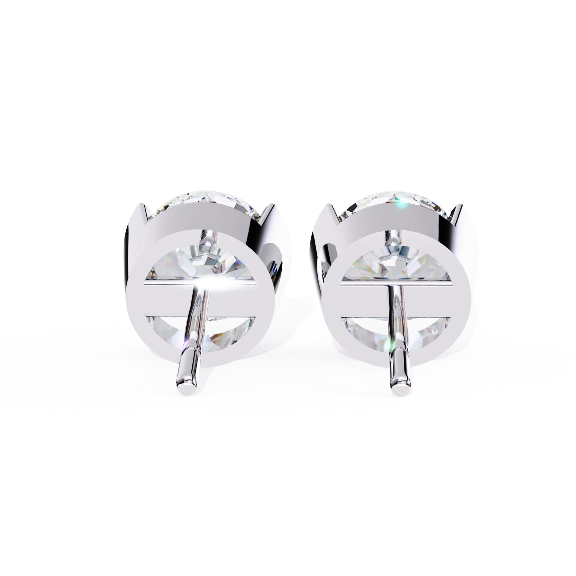 Lab Grown Round Diamond Half bezel Set Earrings