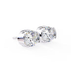 Round stud half bezel earrings