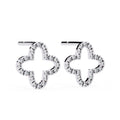 0.24 Carat Round Lab Created Diamond Clover Ear Studs For Women