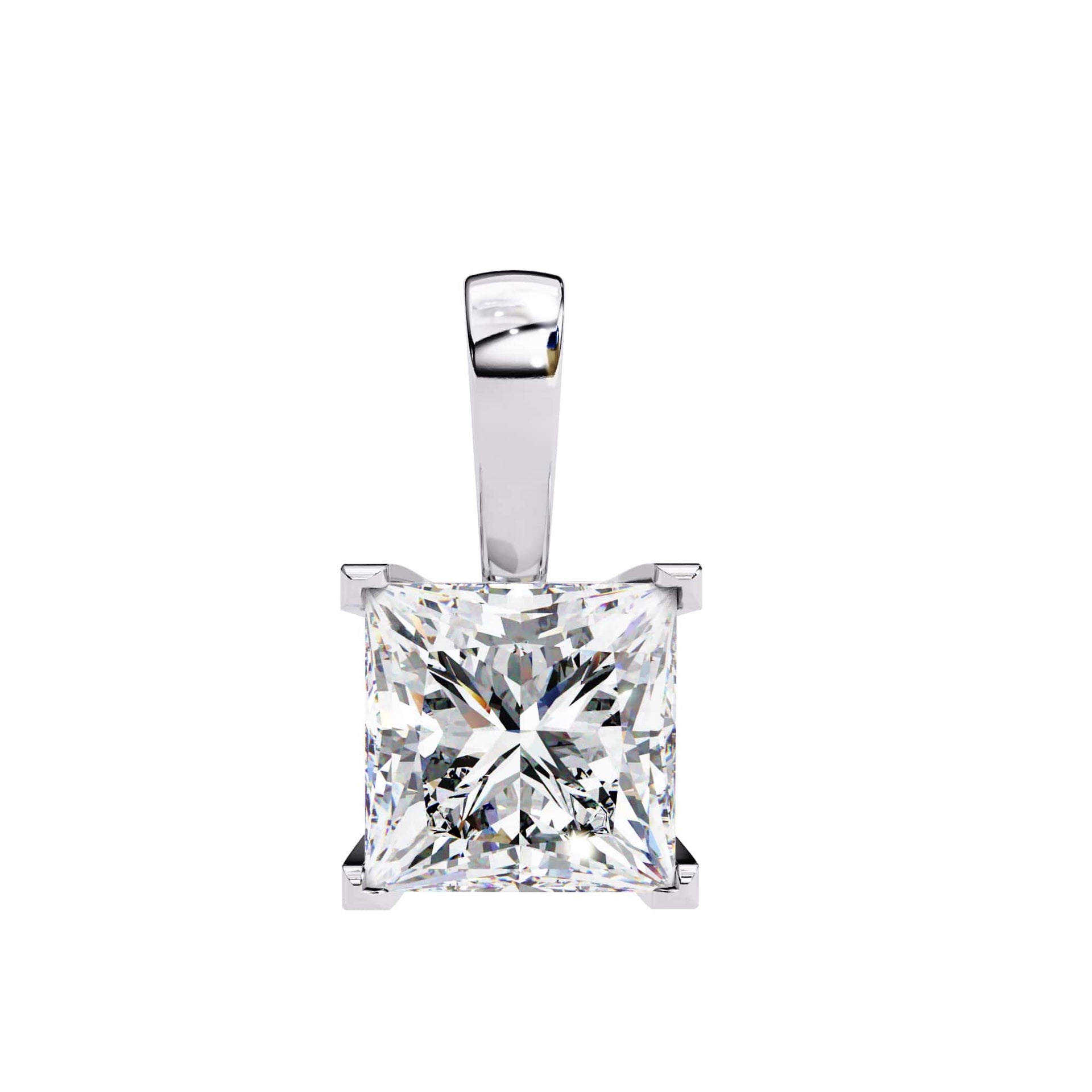 4 Prong Princess Cut Lab Grown Diamond Pendant