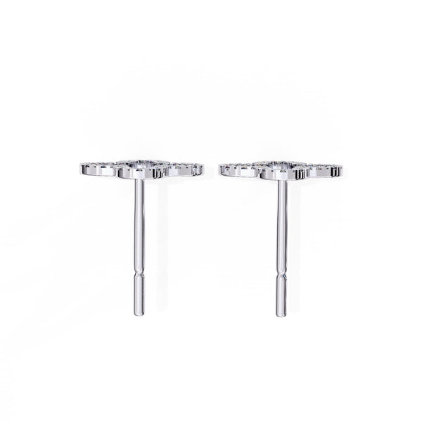 0.24 Carat Round Lab Created Diamond Clover Ear Studs For Women