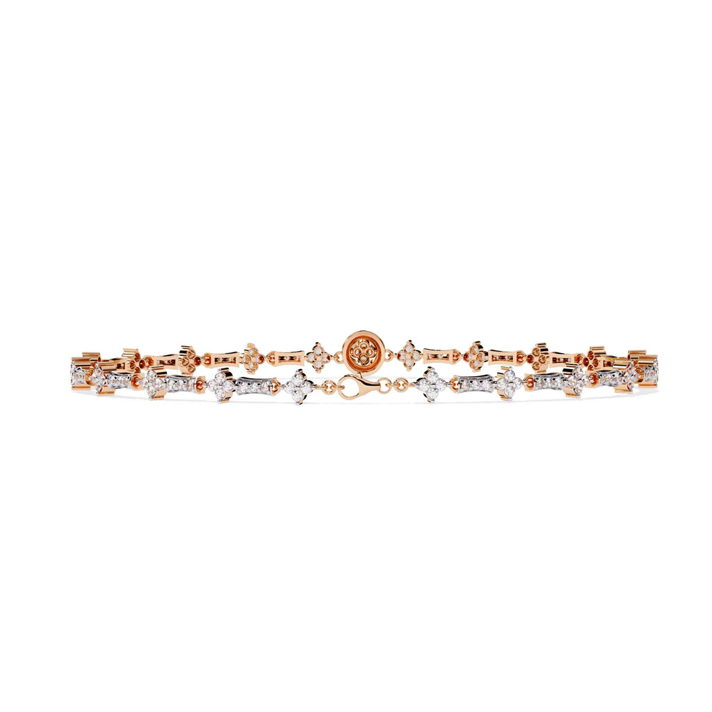 Round Cut Lab Diamond Floral Bracelet