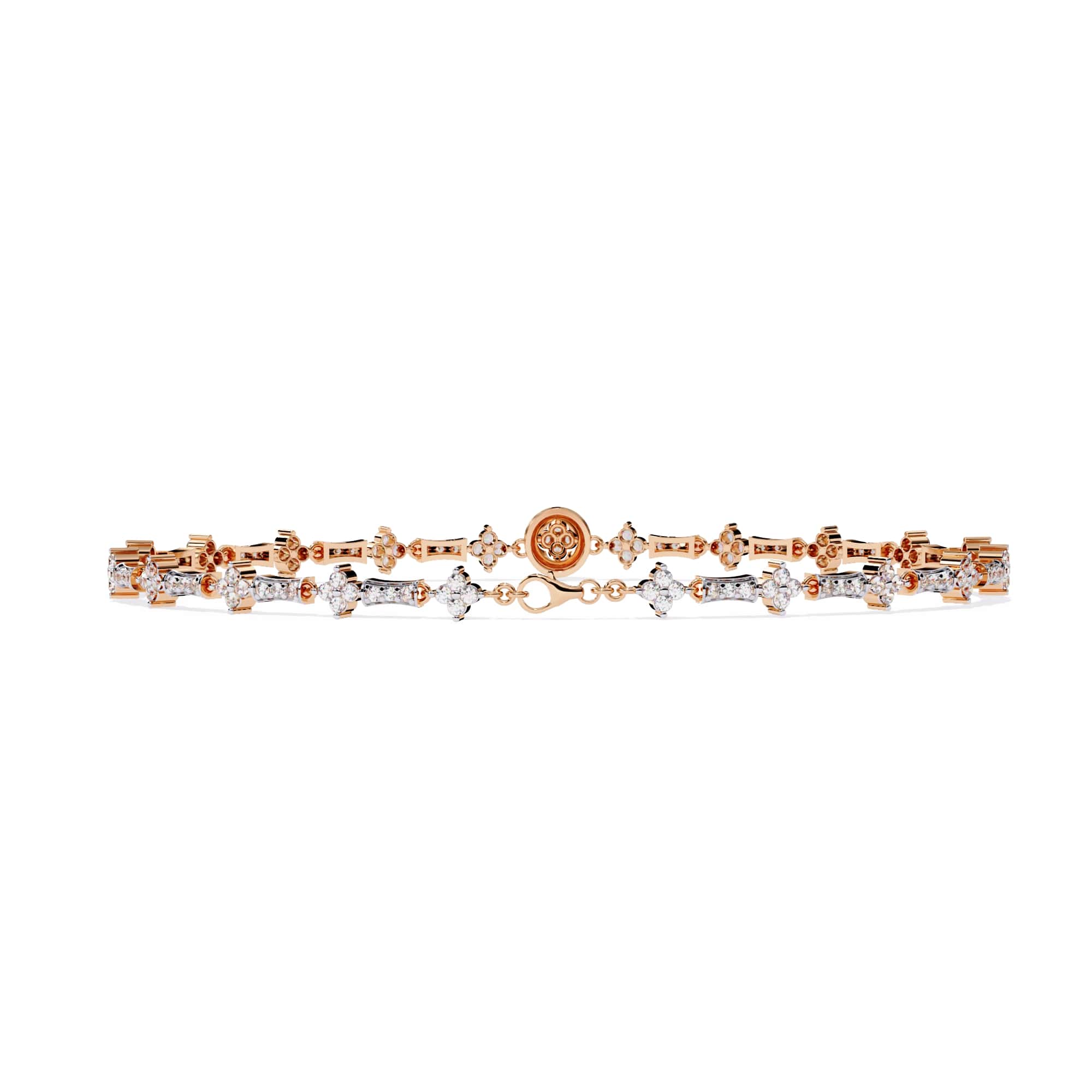 Round Cut Lab Diamond Floral Bracelet