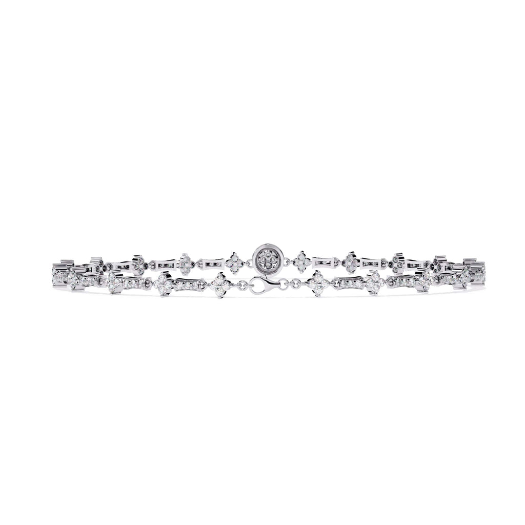 Round Cut Lab Diamond Floral Bracelet
