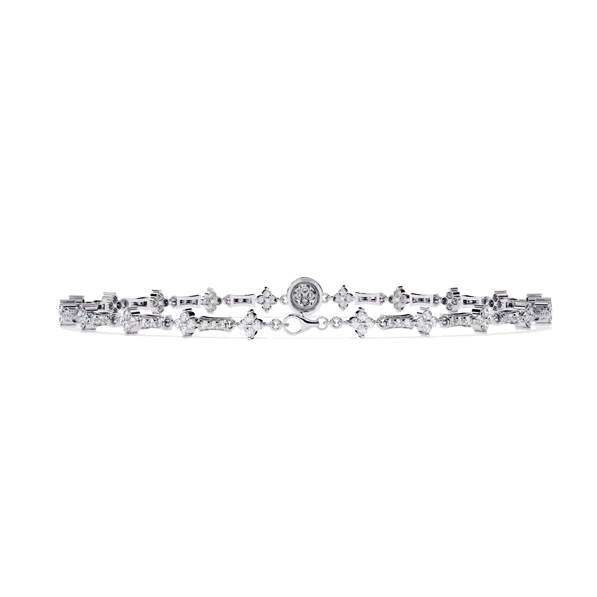 Round Lab Diamond Floral Bracelet