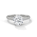 Lab Diamond Round Cut Solitaire Accent Ring