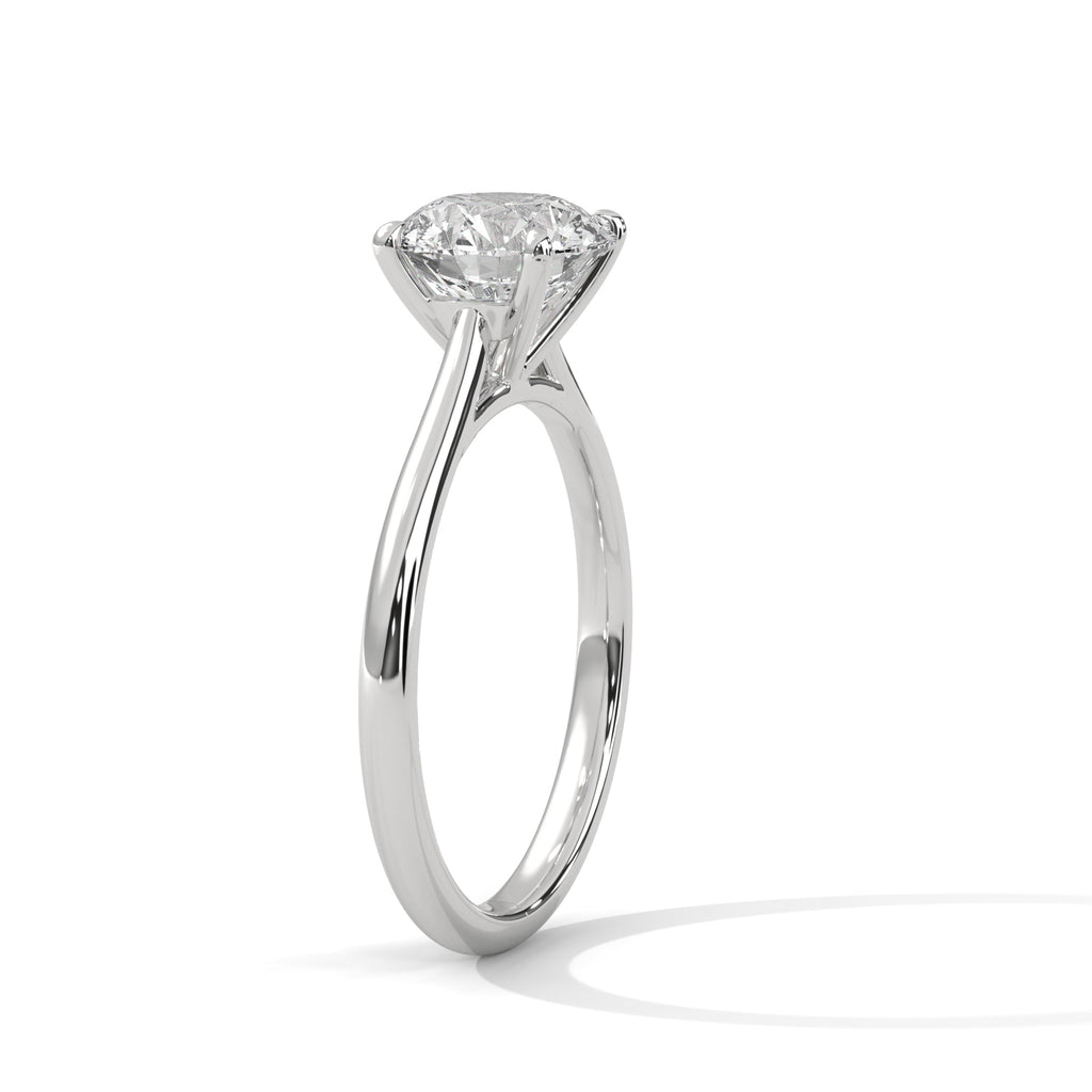 Round Cut Solitaire Lab Diamond Engagement Ring