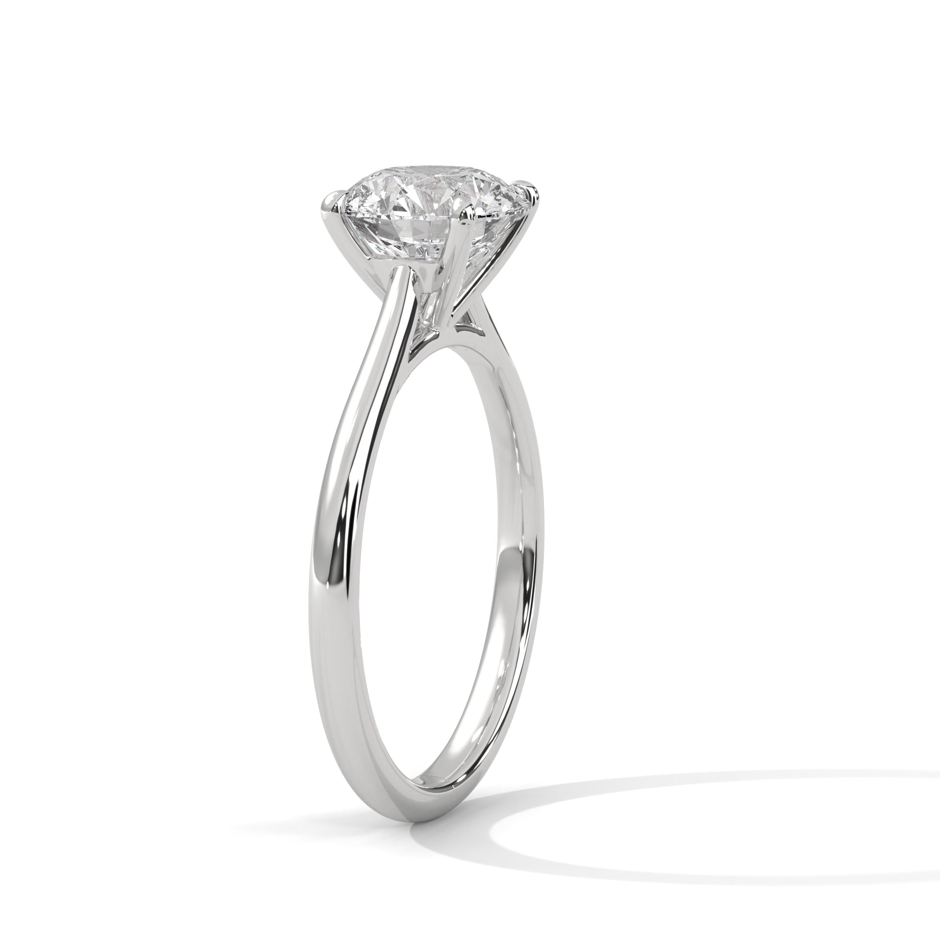 Round Cut Solitaire Lab Diamond Engagement Ring