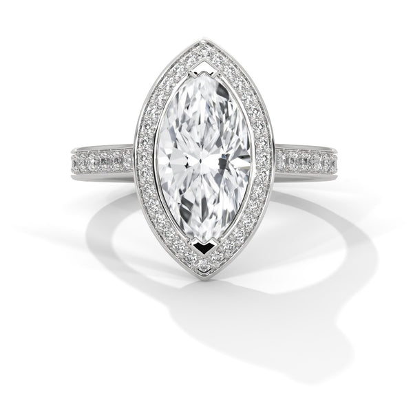 2 Carat Marquise Diamond Solitaire Accent Ring