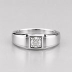 0.5 ct Round Lab Created Diamond 14K White Gold Ring For Men