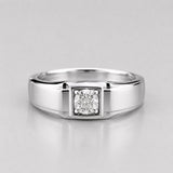 0.5 ct Round Lab Created Diamond 14K White Gold Ring For Men