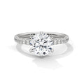 2 Carat Lab Grown Diamond Round Cut Side Stone Ring
