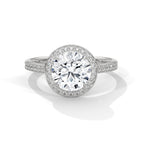 Halo Solitaire Engagement Ring With Round Diamond
