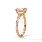 Emerald Cut Lab Diamond Solitaire With Accent Ring
