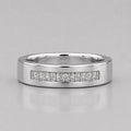 1.1 ct Round Cut Lab Grown Diamond 14K White Gold Pave Ring For Him
