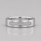 1.1 ct Round Cut Lab Grown Diamond 14K White Gold Pave Ring For Him