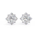 2.39 Carat Princess Cut Lab Grown Diamond Ear Studs For Women