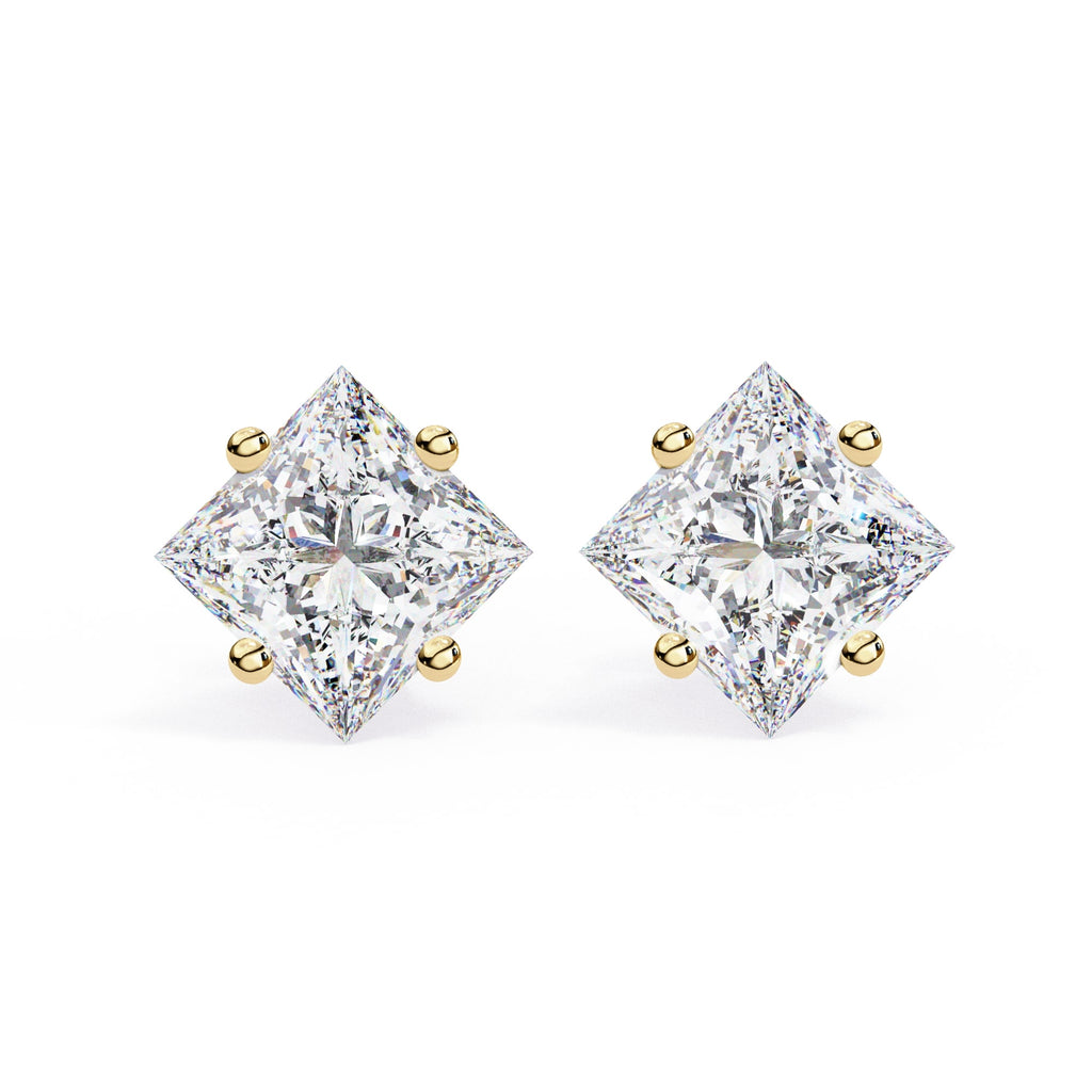 Princess cut Diamond Stud Earrings