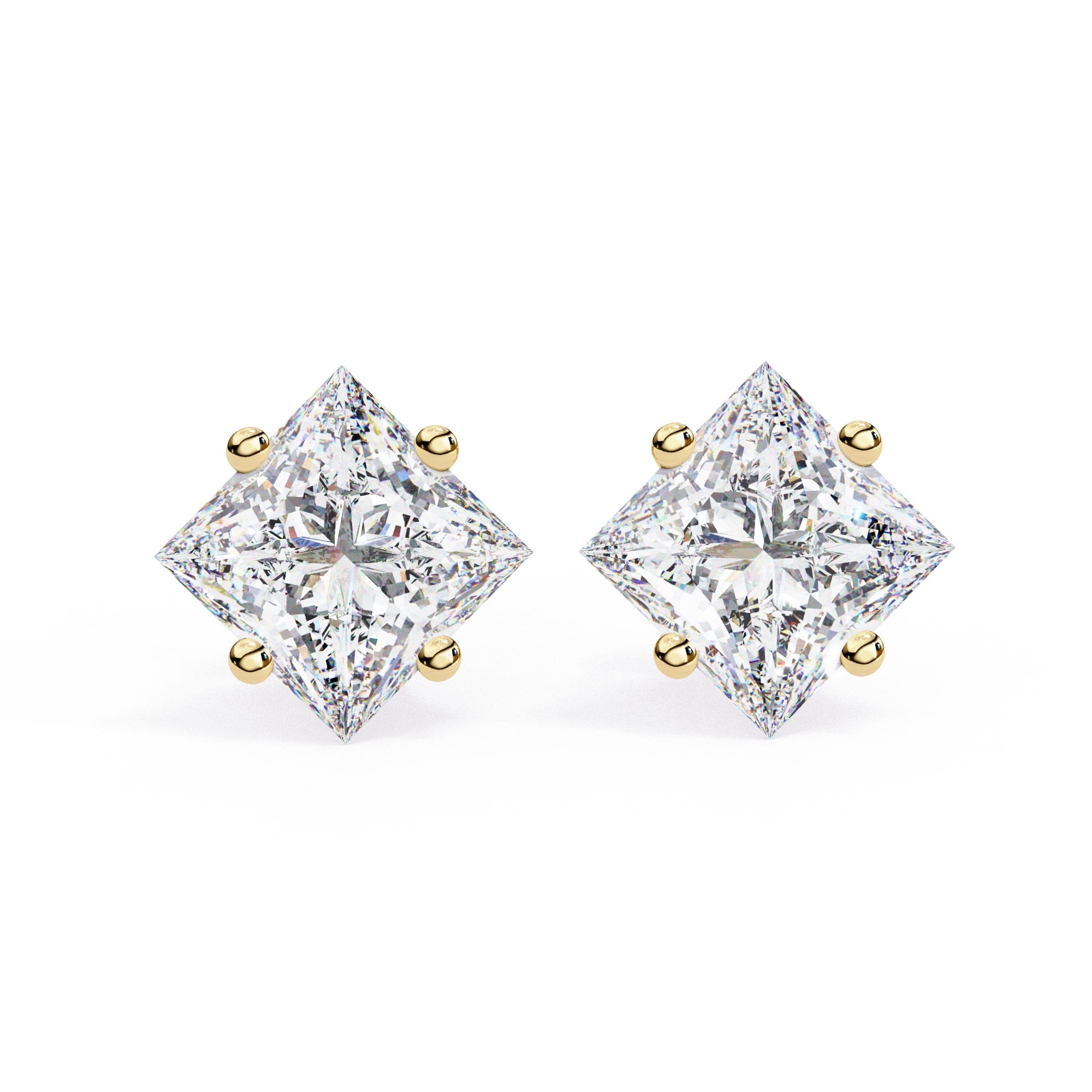 Princess cut Diamond Stud Earrings