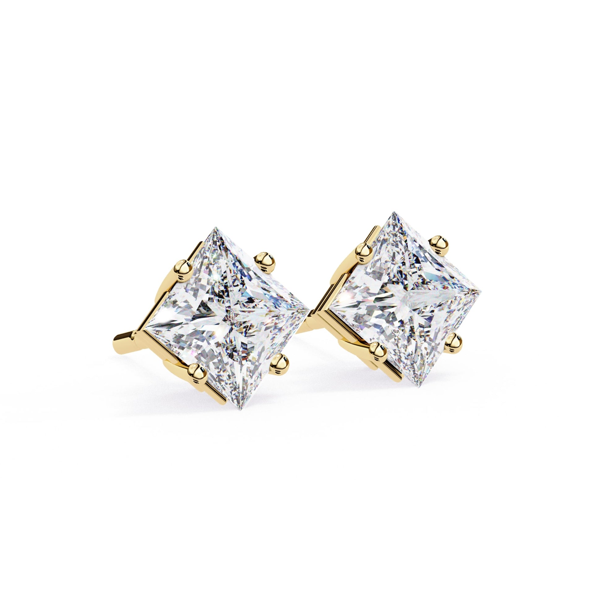 Princess cut Lab Grown Diamond Stud Earrings