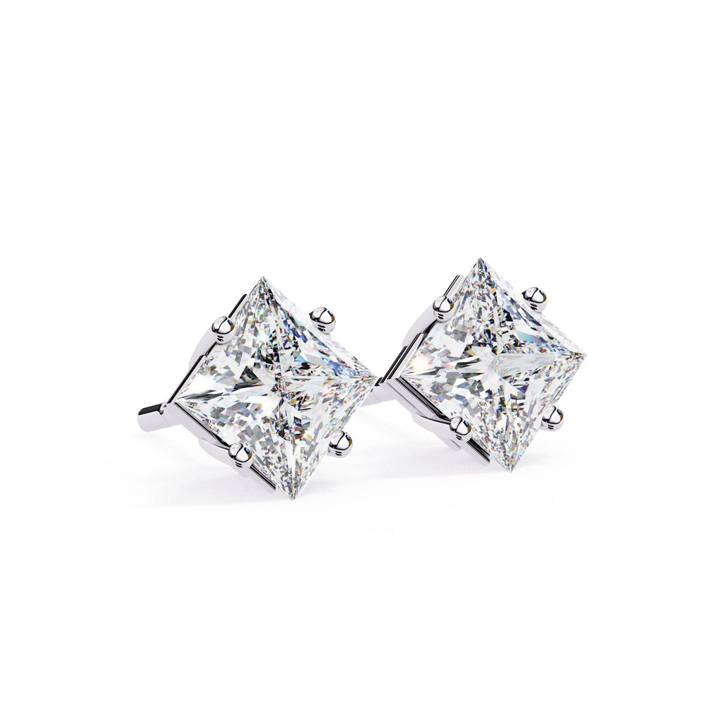 Princess cut Diamond Stud Earrings