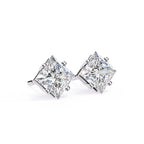 Princess cut Diamond Stud Earrings