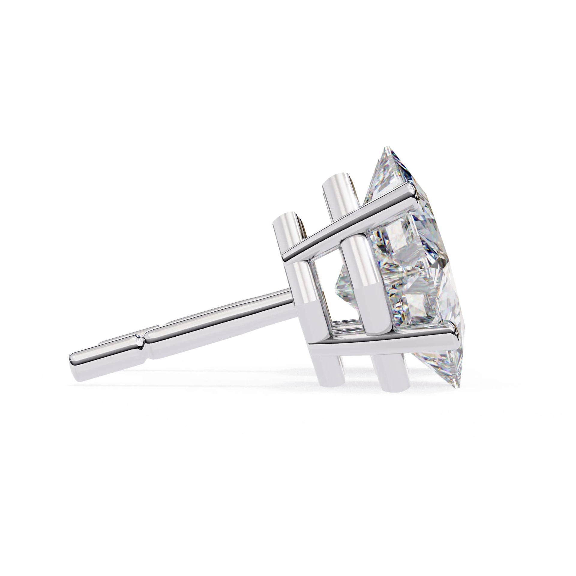 Princess cut Lab Grown Diamond Stud Earrings