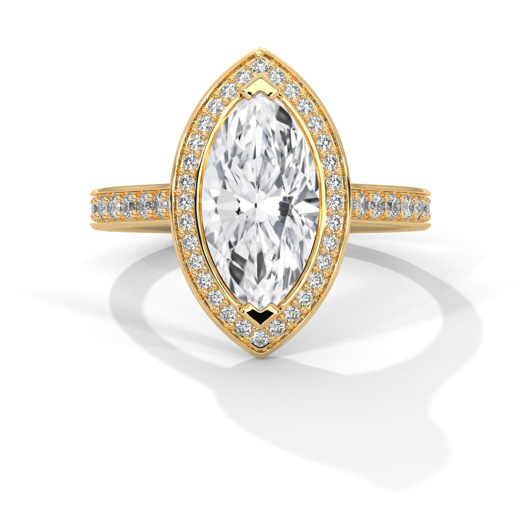 2 Carat Marquise Diamond Solitaire Accent Ring