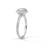Cushion Solitaire Diamond Ring With Halo Setting