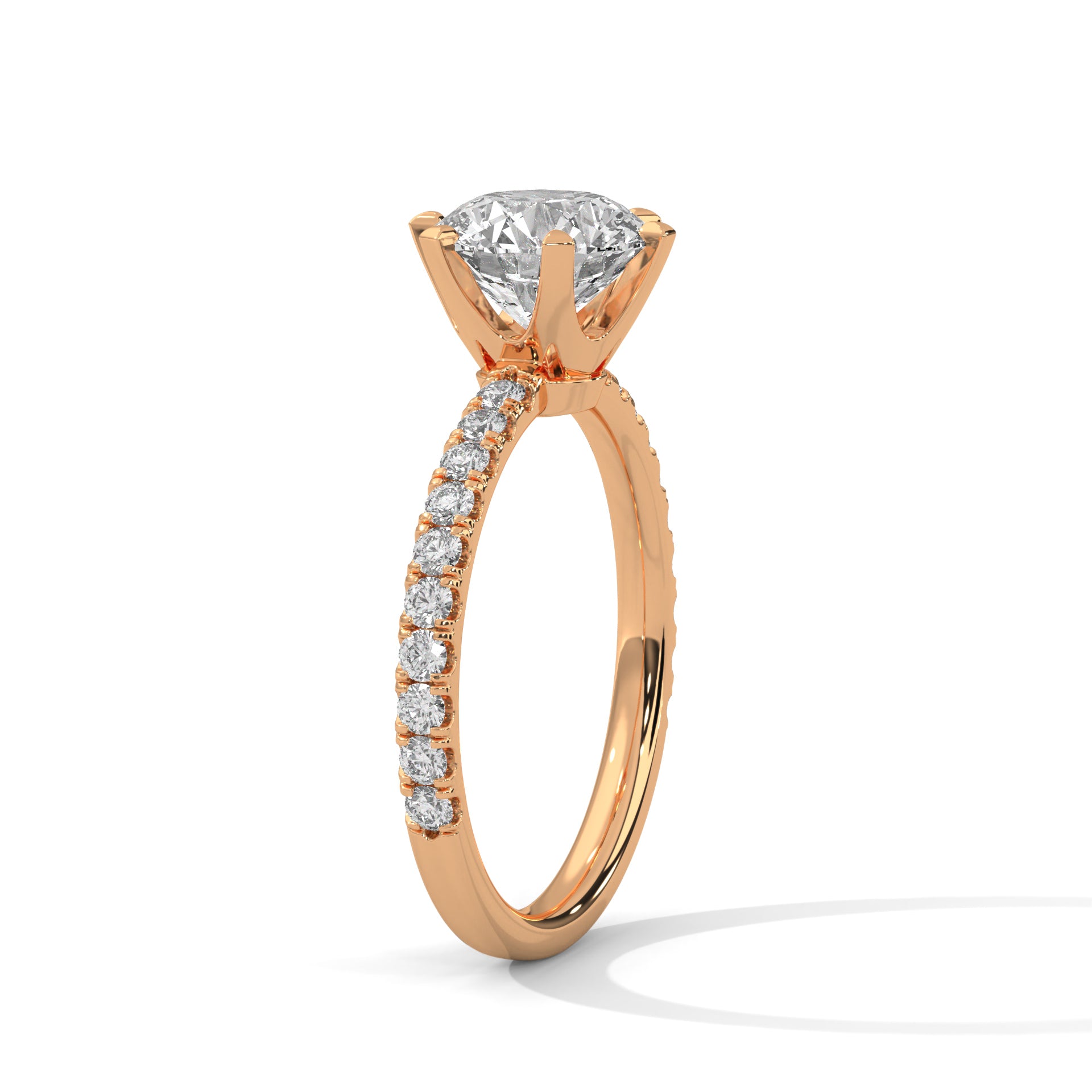 2 Carat Lab Diamond Solitaire Accent Engagement Ring