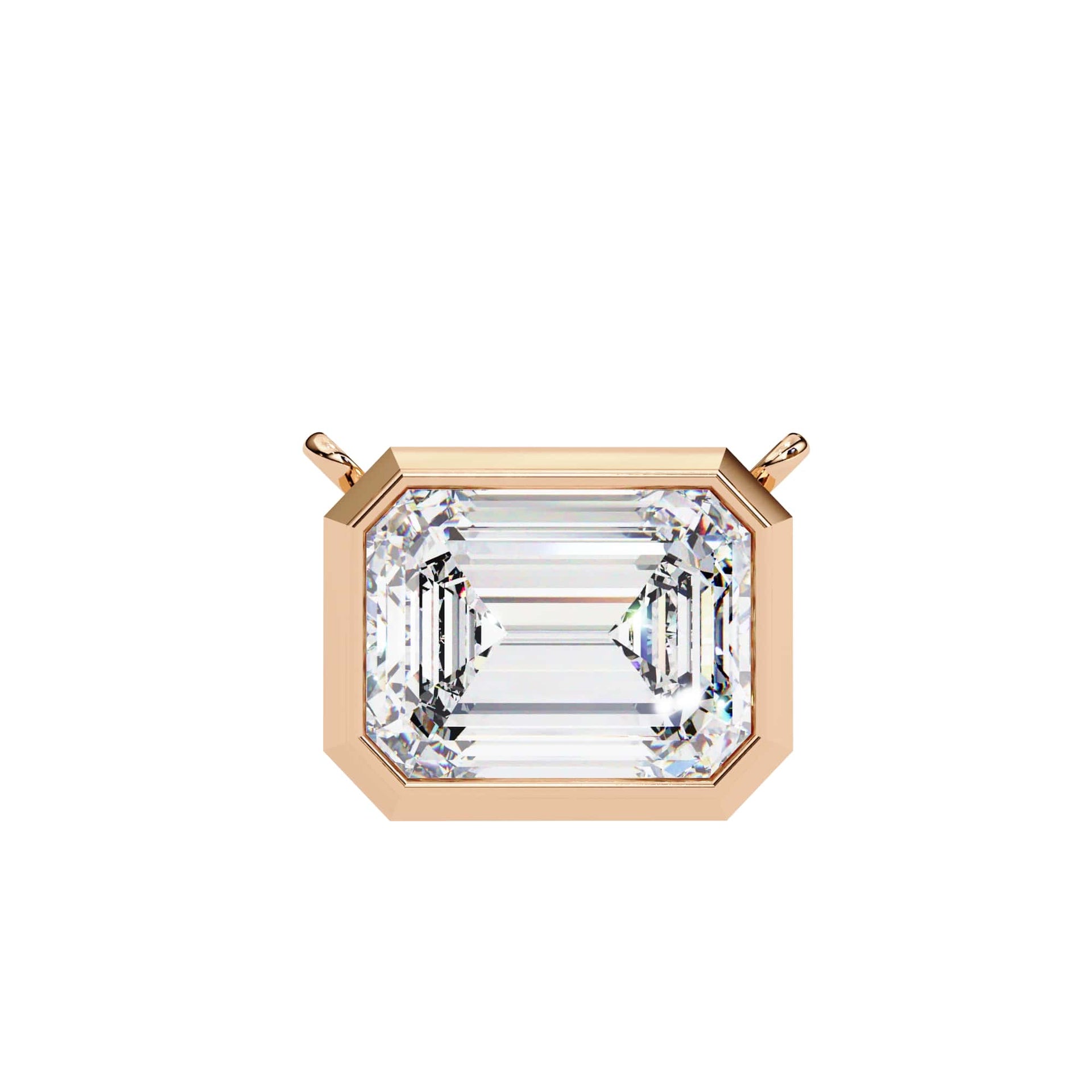 Emerald Cut Lab Grown Diamond Bezel Pendant