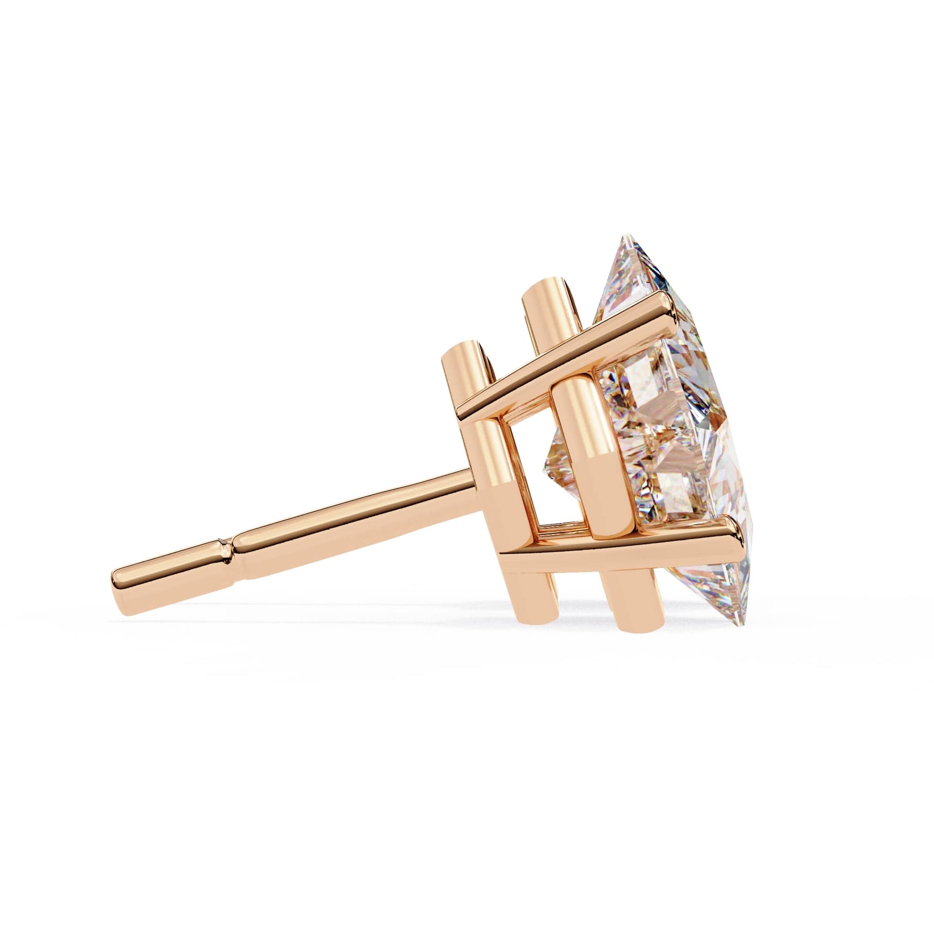 Princess cut Lab Grown Diamond Stud Earrings