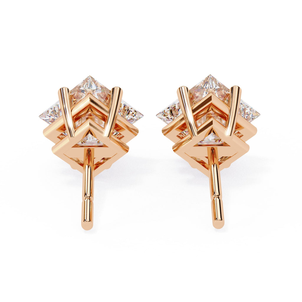 Princess cut Diamond Stud Earrings
