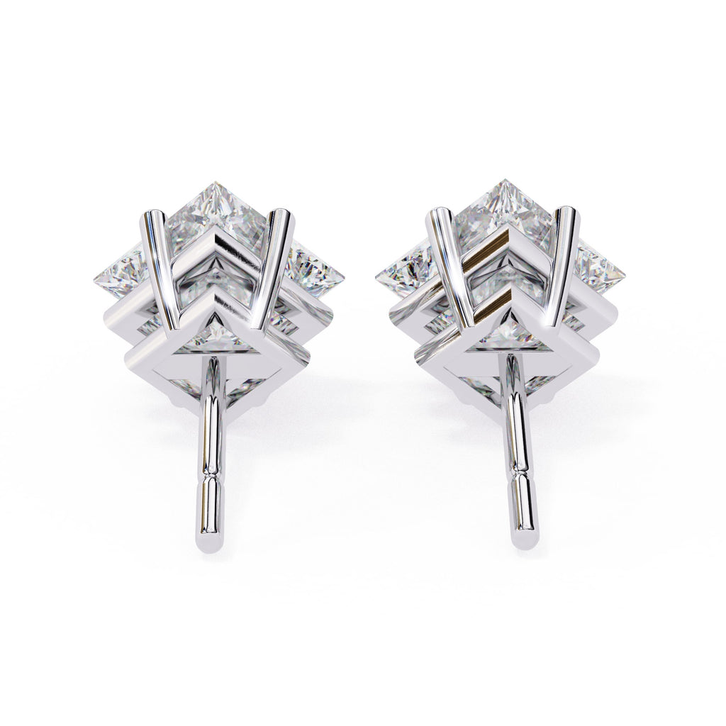 Princess cut Diamond Stud Earrings