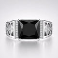 5.5 Carat Radiant Cut Black Diamond Statement Ring For Men