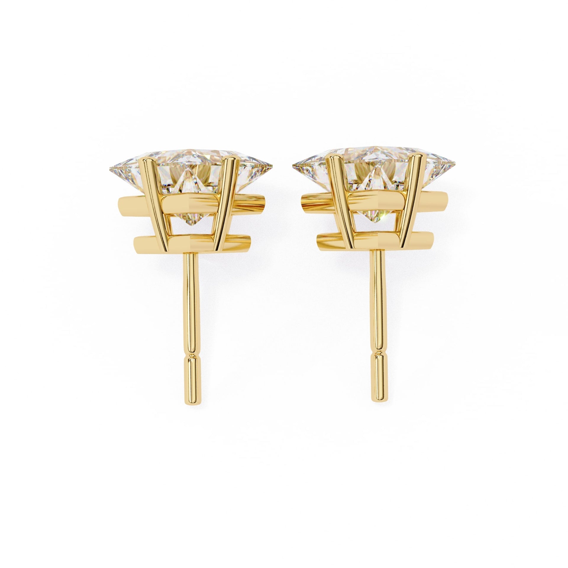 Princess cut Lab Grown Diamond Stud Earrings