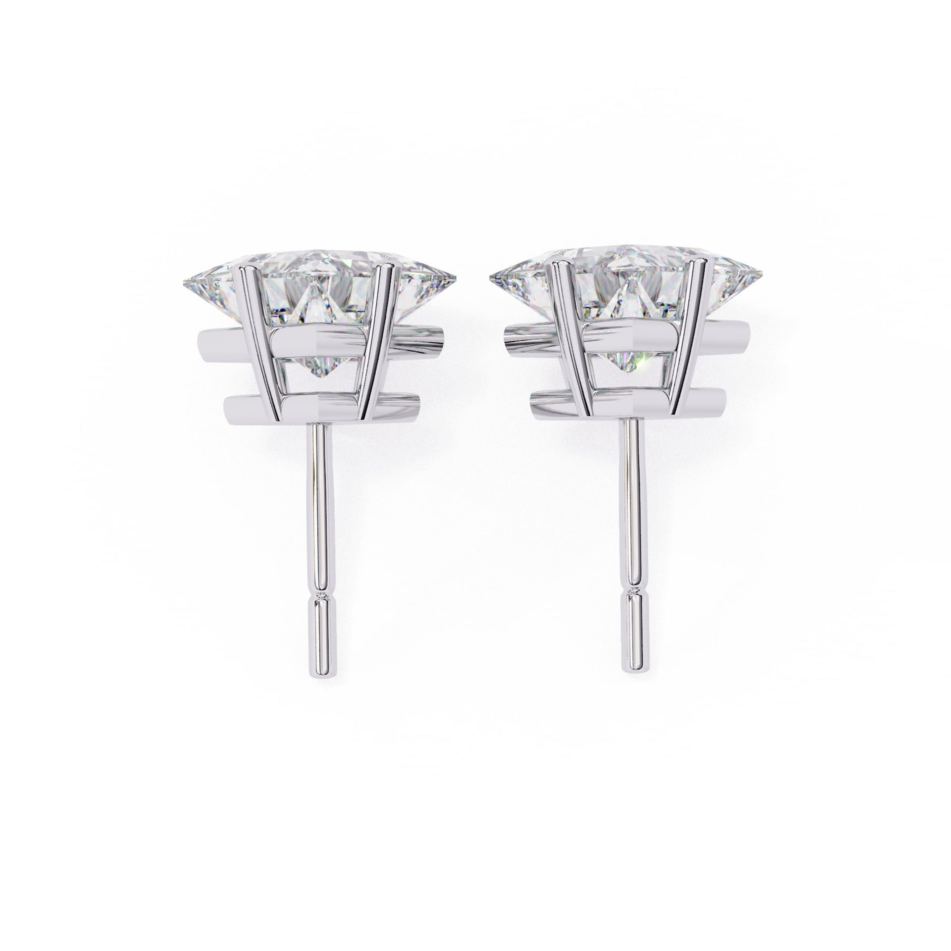 Princess cut Lab Grown Diamond Stud Earrings