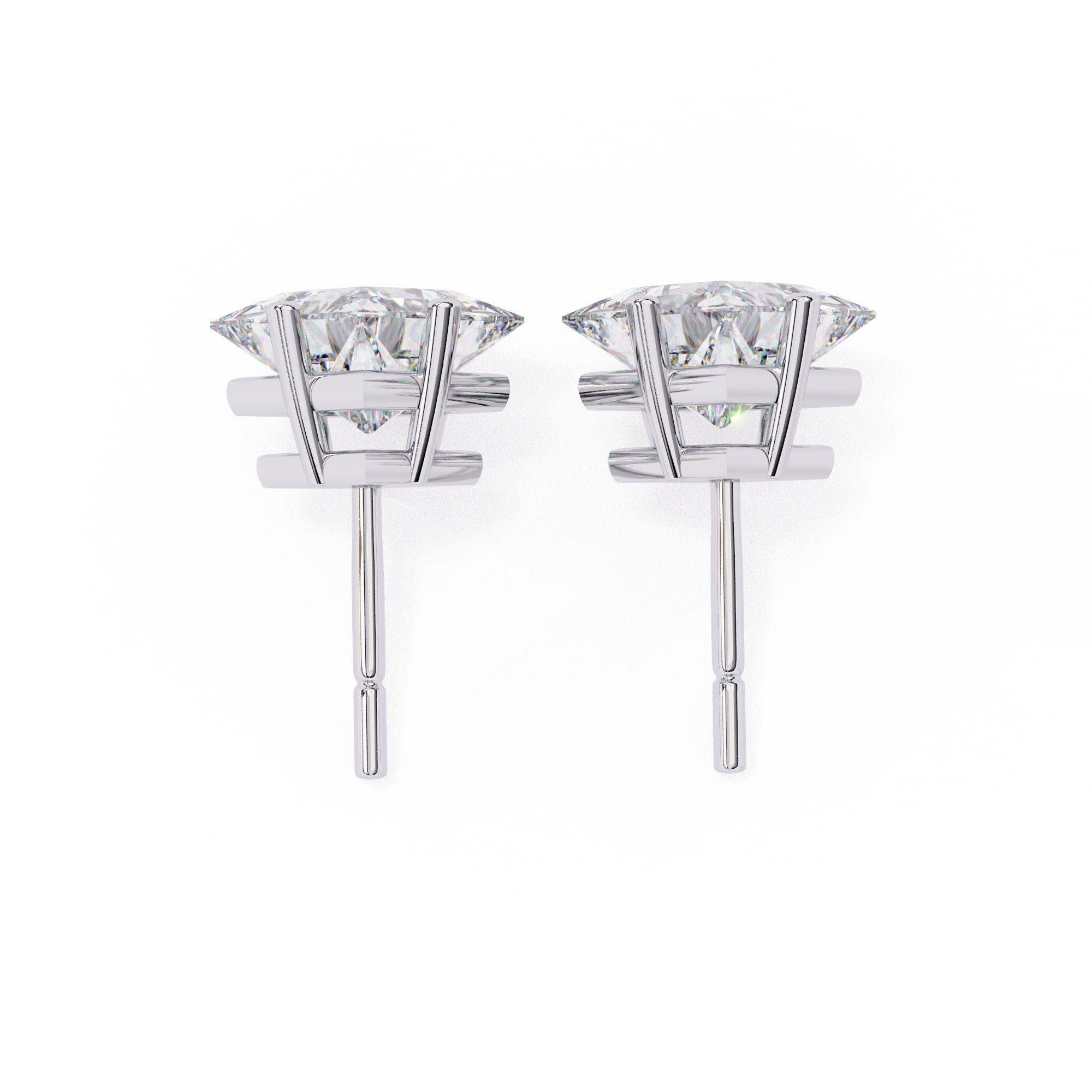 Princess cut Diamond Stud Earrings