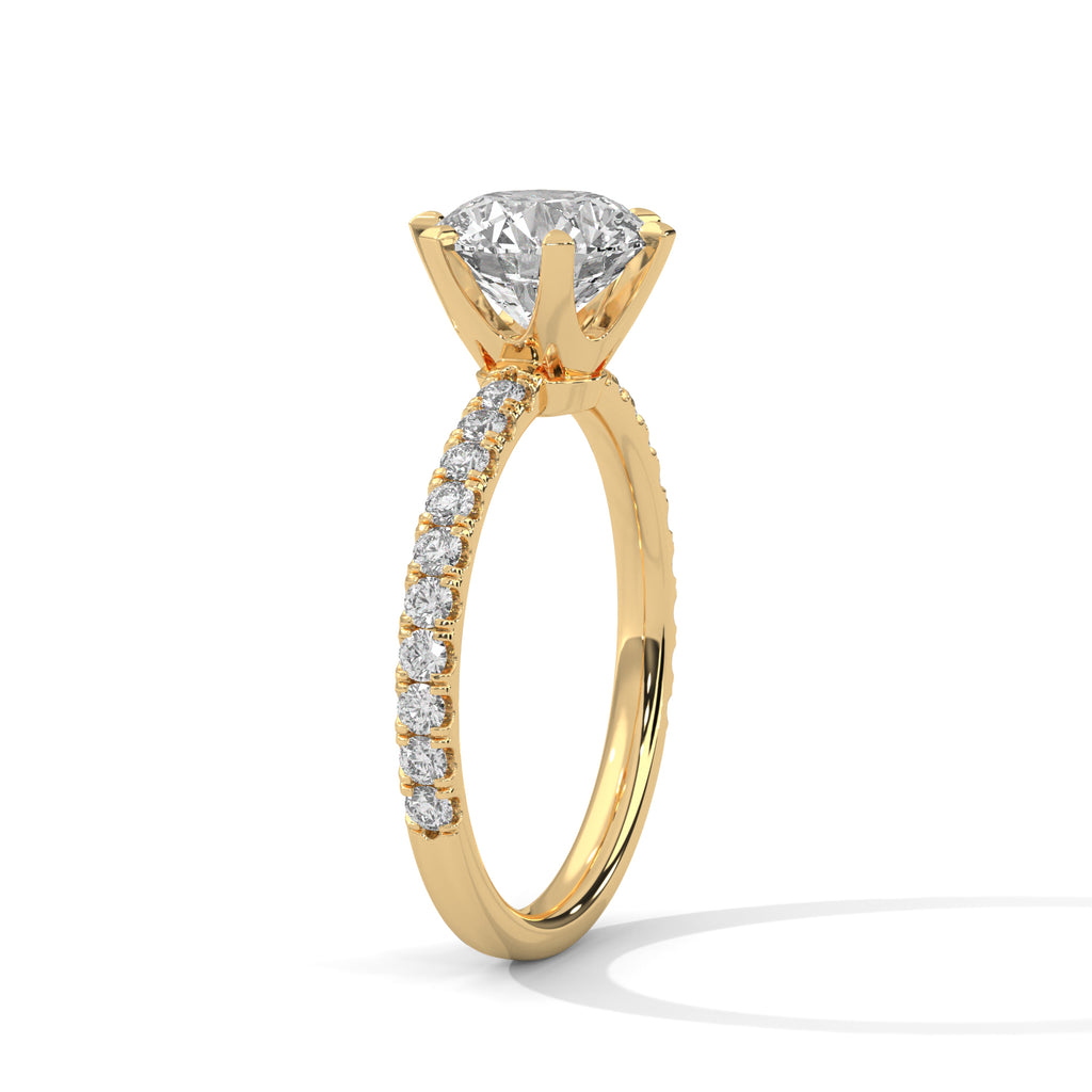 2 Carat Lab Diamond Solitaire Accent Engagement Ring