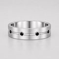 1 Carat Round Cut Black Diamond Groove Men's Wedding Ring
