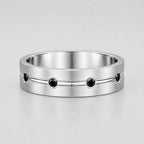 1 Carat Round Cut Black Diamond Groove Men's Wedding Ring