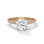 Lab Diamond Round Cut Solitaire Accent Ring