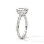 Emerald Cut Lab Diamond Solitaire With Accent Ring