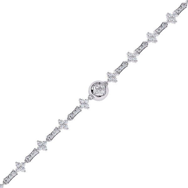 Round Lab Diamond Floral Bracelet