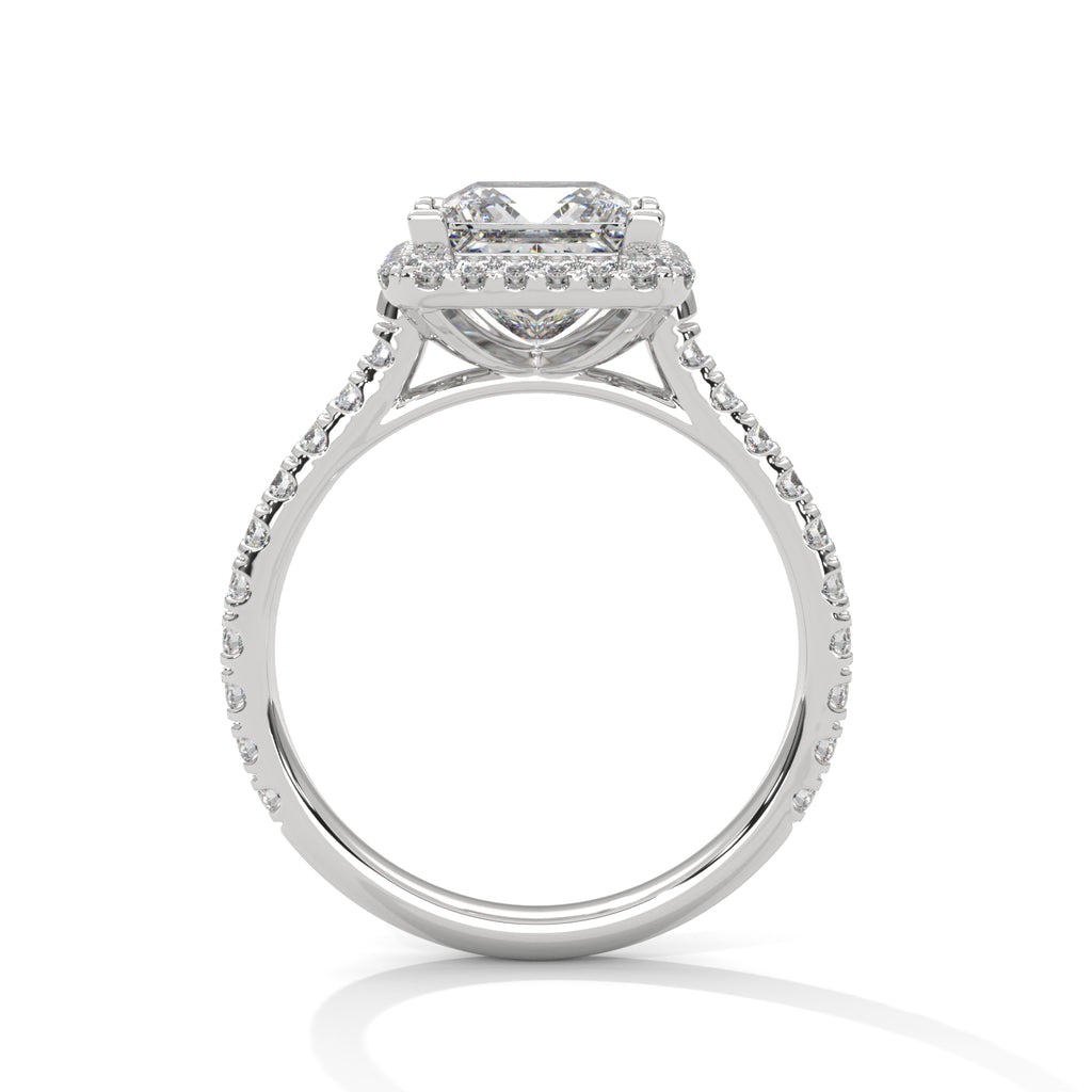 Solitaire Princess Diamond Ring With Halo Setting